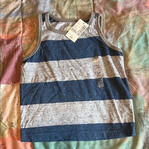 The Children's Place Navy and Gray Striped Tank Top